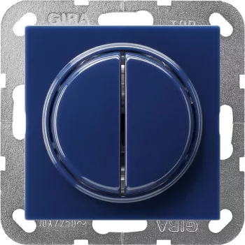 Выключатель двухклавишный проходной Gira S-Color, на клеммах, синий