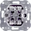 Выключатель двухклавишный проходной Gira TX_44, на клеммах, ip44, алюминий