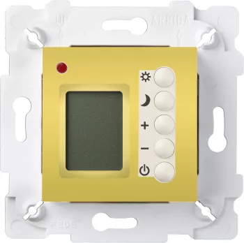 Терморегулятор для тёплого пола программируемый Fede Marco, gold/белый