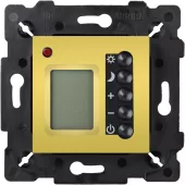 FEDE Термостат для ТП , цифровой, 16A, дисплей LED, 2 датчика (встр.+проводной), Bright Gold/Антр (П