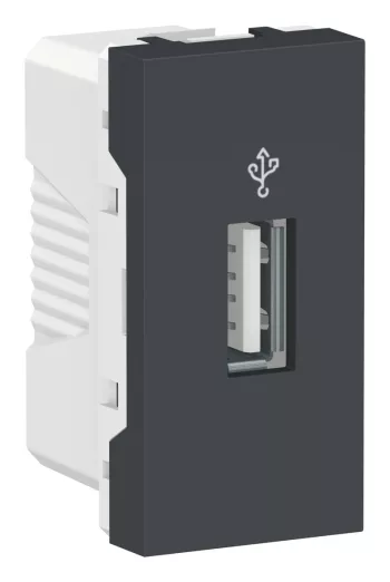 Розетка USB для передачи данных Schneider Electric Unica Modular, антрацит