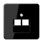 Крышка для сдвоенной телефонной и компьютерной розетки UAE; черная CD569-2UASW Jung