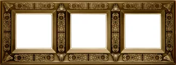 Рамка Fede Granada на 3 поста, универсальная, bright patina
