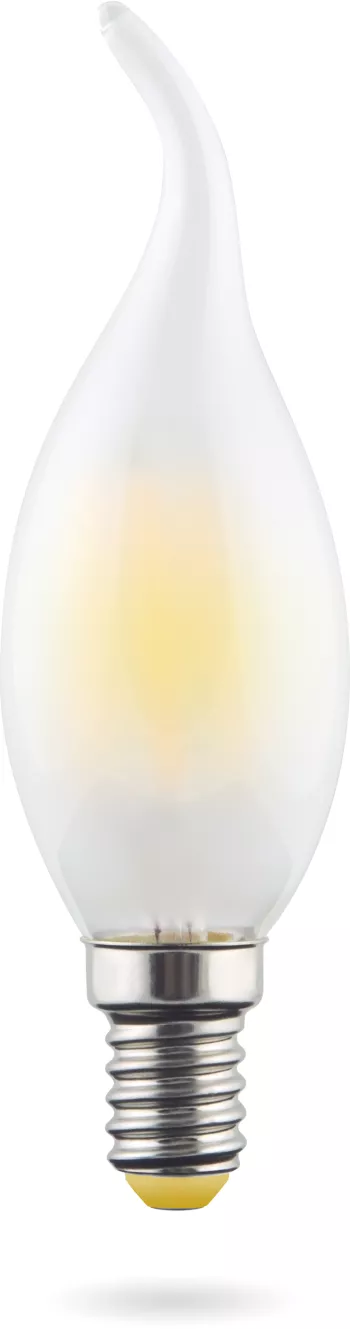 Voltega CRYSTAL Лампа светодиодная свеча на ветру матовая 6W Е14 2800К 35х121mm филаменты