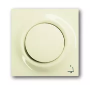 Кнопка звонка одноклавишная с символом Звонок (1н.о.) с красной подсветкой, ABB Impuls, на винтах, слоновая кость