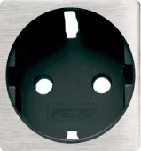 FEDE   Обрамление розетки 2к+з, цвет nickel satinado, черный (используется ТОЛЬКО с мех. FD16823)