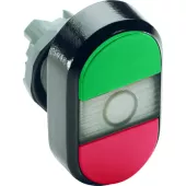 Abb COS  Кнопка двойная MPD1-11С (зеленая/красная) прозрачная линза без т екста