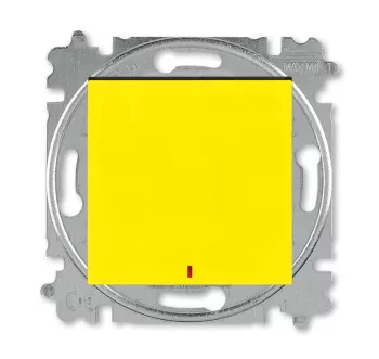 ABB Levit жёлтый / дымчатый чёрный Выключатель 1-но клавишный проходной с контрольной подсветкой