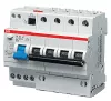 Автоматический выключатель дифференциального тока (АВДТ) ABB DS204, 50A, 30mA, тип A, кривая отключения B, 4 полюса, 6kA, электро-механического типа, ширина 8 модулей DIN