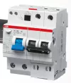 Автоматический выключатель дифференциального тока (АВДТ) ABB DS202, 40A, 30mA, тип AC, кривая отключения C, 2 полюса, 6kA, электро-механического типа, ширина 4 модуля DIN