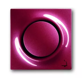 Кнопка звонка одноклавишная с символом Звонок (1н.о.) с красной подсветкой, ABB Impuls, на винтах, ежевика