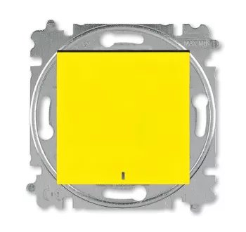 ABB Levit жёлтый / дымчатый чёрный Выключатель 1-но клавишный проходной с подсветкой
